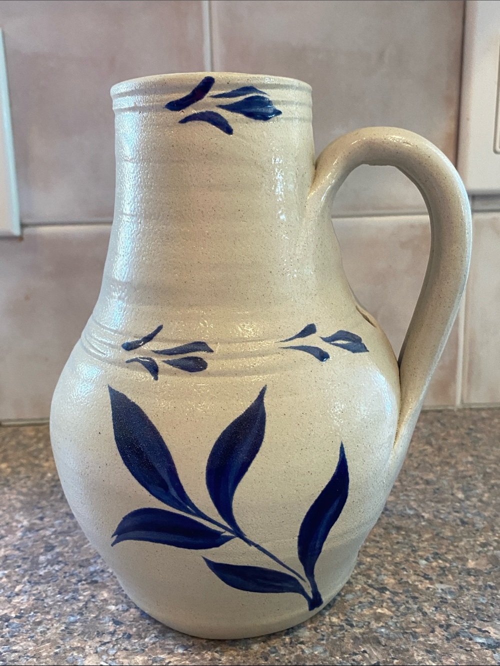 Vintage Williamsburg Pottery Bird Bottle w/salt glaze finish approx 8” H
